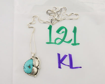 Navajo Necklace 925 Silver Natural Blue Turquoise Artist Signed D Zachary C.80's