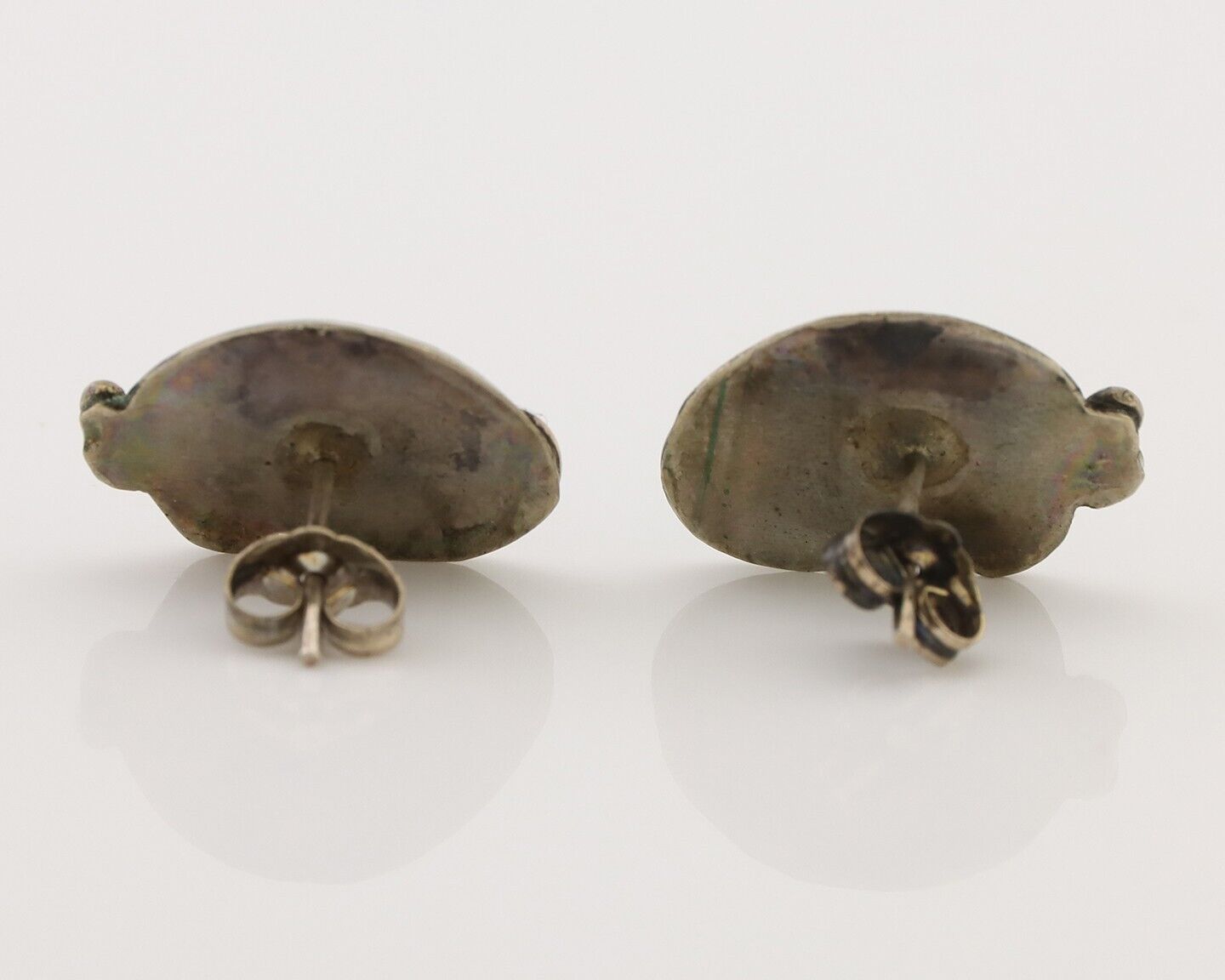 Navajo Earrings 925 Silver Natural Turquoise Native American Artist C.80's