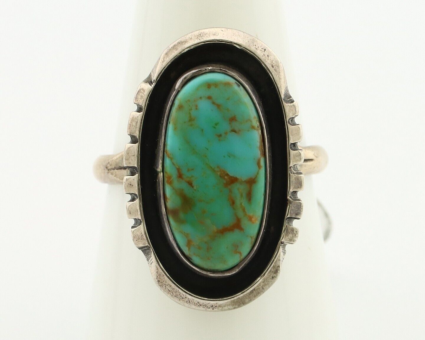 Navajo Ring 925 Silver Arizona Turquoise Native American Artist C.80's