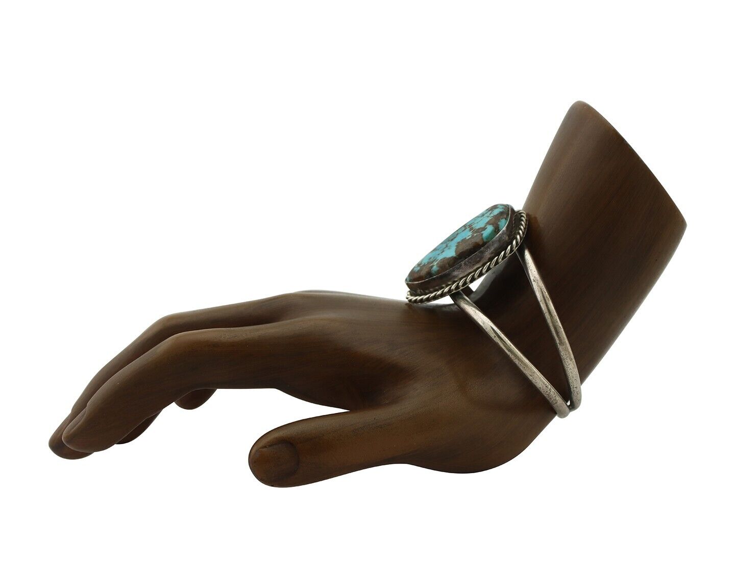 Navajo Bracelet 925 Silver Gober-Burnham Turquoise Native American Artist C.80's