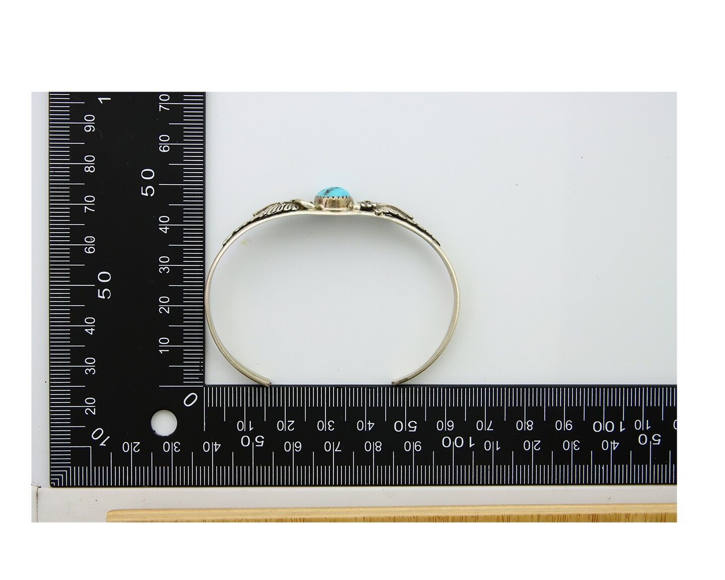 Navajo Bracelet 925 Silver Cuff Turquoise Handmade Native Artist C.80's