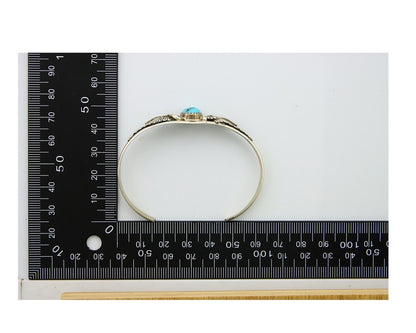 Navajo Bracelet 925 Silver Cuff Turquoise Handmade Native Artist C.80's