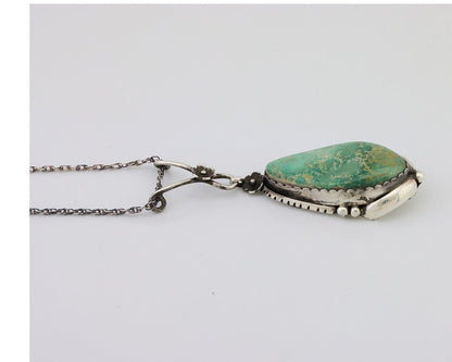 Navajo Pendant 925 Silver Royston Turquoise Signed Jennifer Begay C.90s