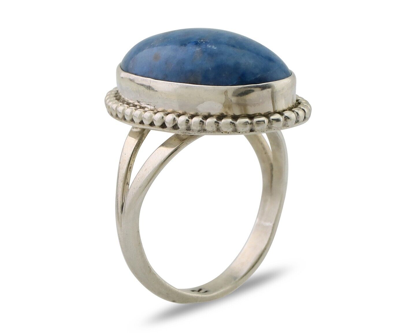 Navajo Handmade Ring 925 Silver Blue Denim Lapis Native American Artist C.80's