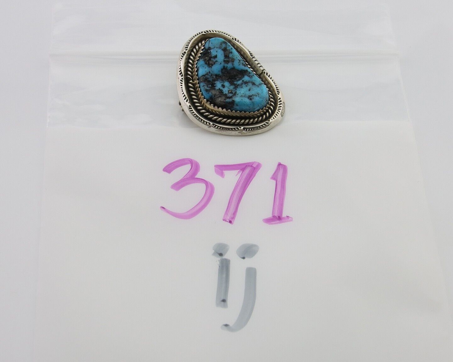 Navajo Pin Pendant 925 Silver Sea Foam Turquoise Artist Signed Hyson Craig C.80s