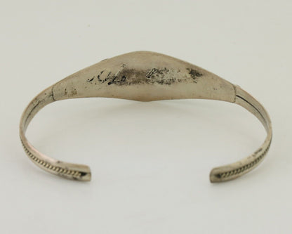 Navajo Bracelet 925 Silver Kingman Turquoise Native American Artist C.80's
