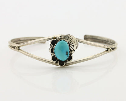 Navajo Handmade Bracelet 925 Silver Natural Blue Turquoise Native American C80s