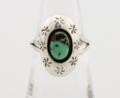 Navajo Ring 925 Silver Kingman Turquoise Native American Artist C.80's