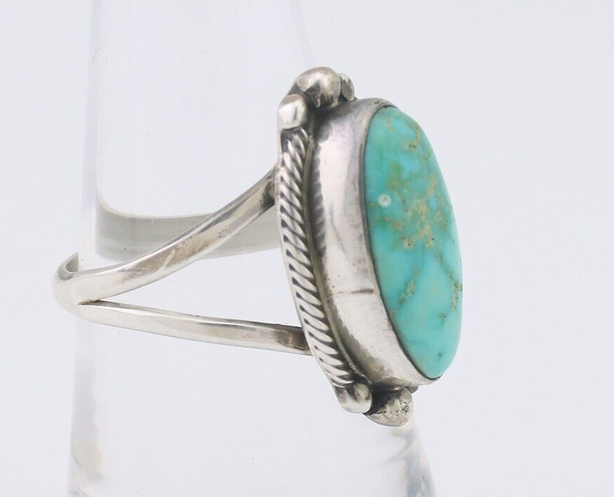 Navajo Ring 925 Silver Natural Blue Turquoise Artist Signed Jack Whittaker C.80s