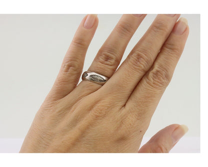 Navajo Hand Stamped Band 925 Silver 6.0 mm Signed Larry Chavez Size 5.25 C.80's