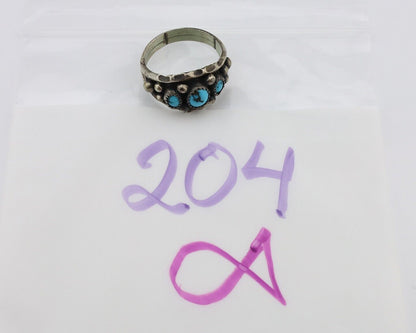 Navajo Ring 925 Silver Turquoise Artist Signed E SkyStone Creations C.80's