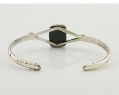 Navajo Handmade Bracelet 925 Silver Natural Green Turquoise Native American C80s