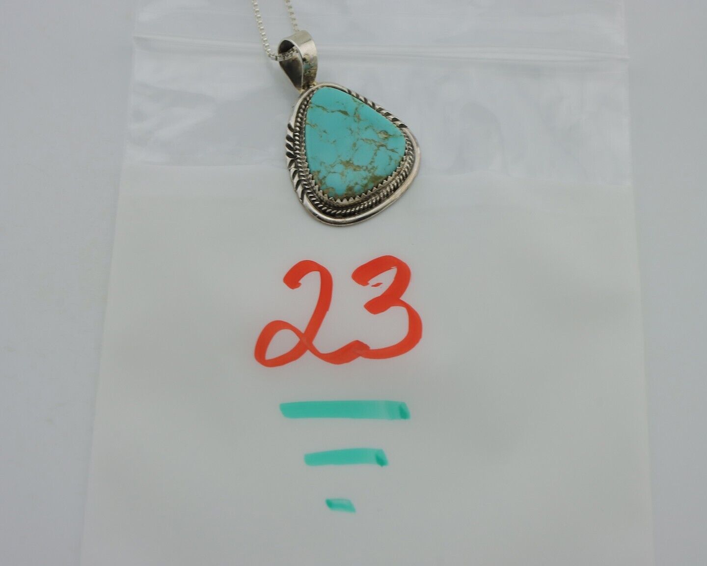Navajo Necklace 925 Silver Kingman Turquoise Signed Anna Begay C.80's