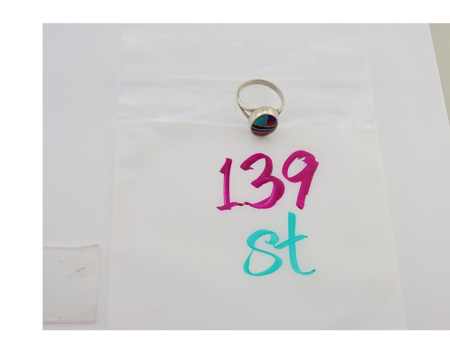 Navajo Ring 925 Sterling Silver Natural Gemstones Artist Signed Sunrise C.80's