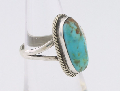 Navajo Ring 925 Silver Blue Gem Turquoise Native American Artist C.80's