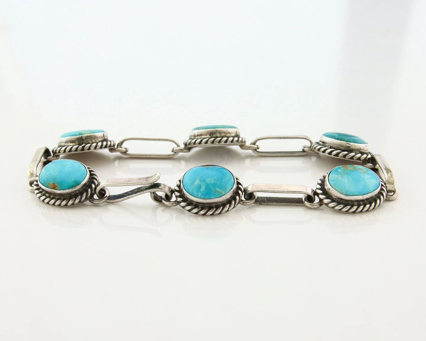 Navajo Cuff Bracelet 925 Sterling Silver Natural Turquoise Handmade Vintage