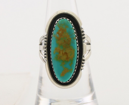 Navajo Ring 925 Silver Natural Blue Turquoise Native American Artist C.80's
