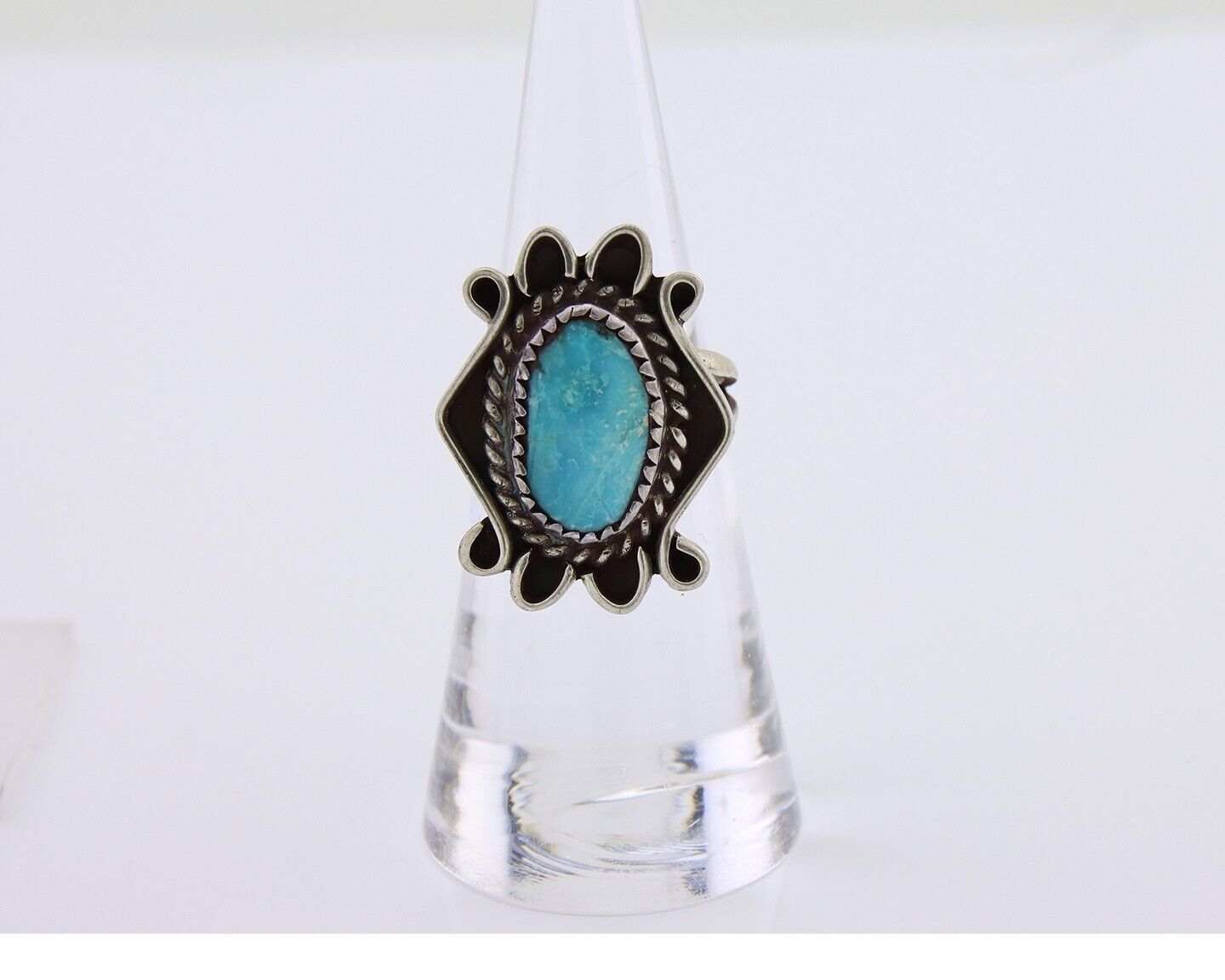 Navajo Handmade Ring 925 Silver Natural Mined Turquoise Artist C.80's