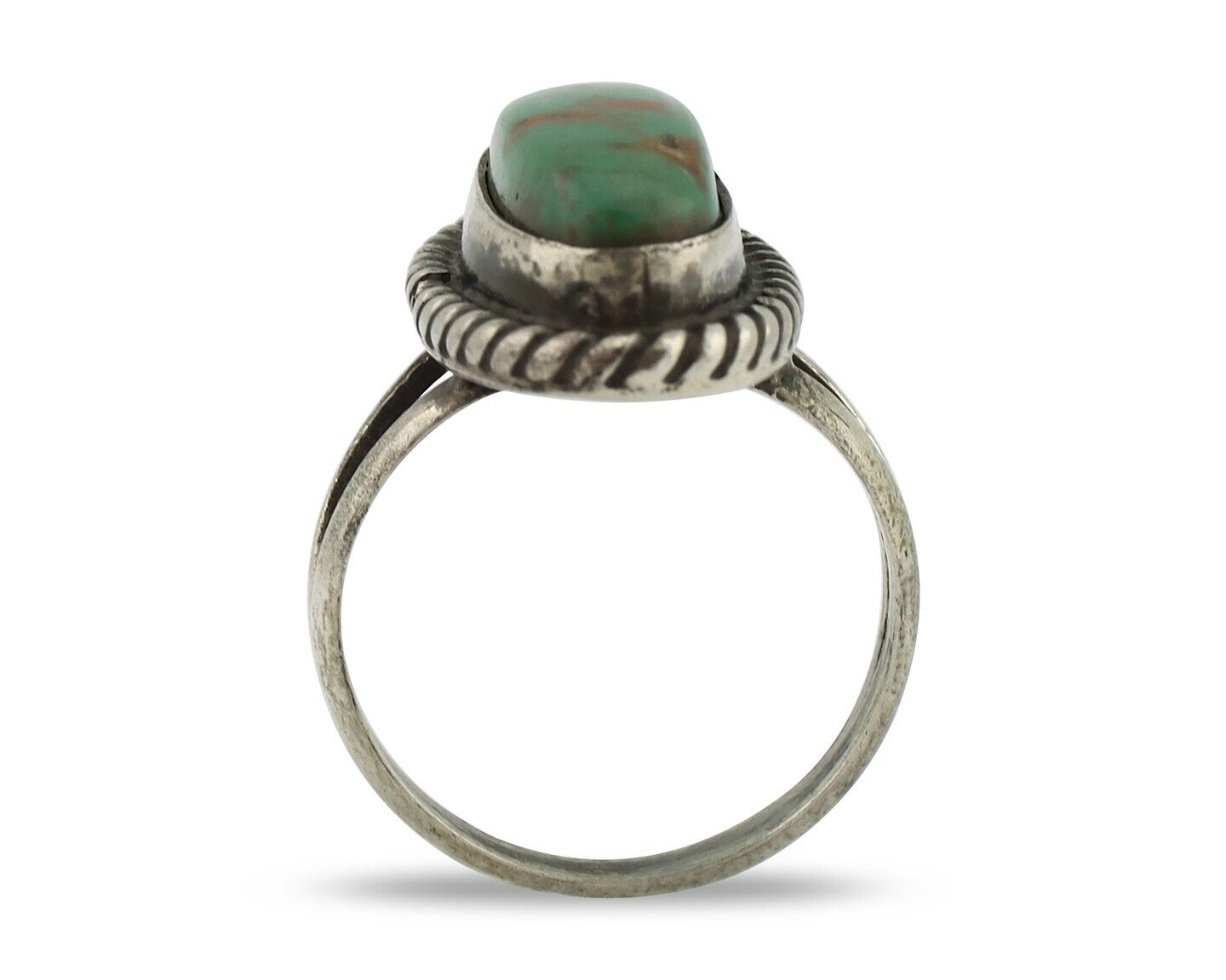 Navajo Ring 925 Silver Kingman Turquoise Artist Native American Signed C.80's
