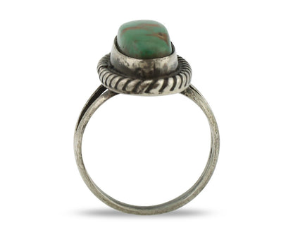 Navajo Ring 925 Silver Kingman Turquoise Artist Native American Signed C.80's