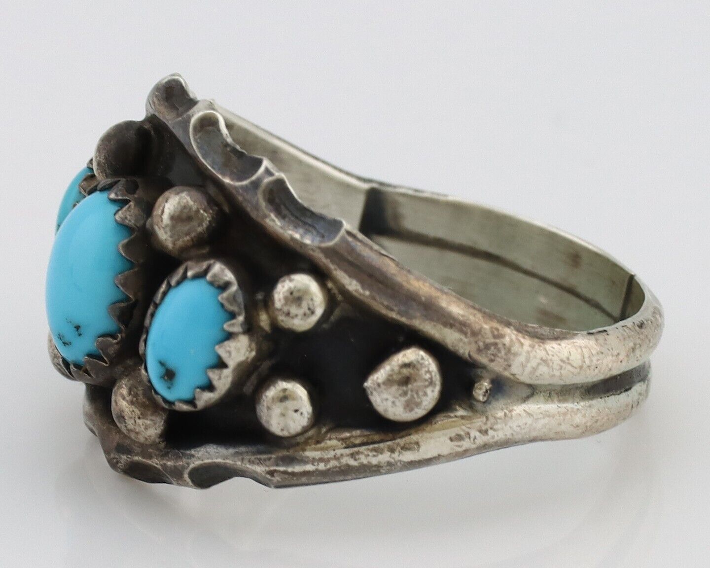 Navajo Ring 925 Silver Turquoise Artist Signed E SkyStone Creations C.80's