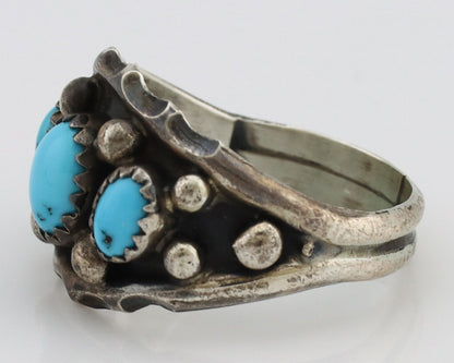 Navajo Ring 925 Silver Turquoise Artist Signed E SkyStone Creations C.80's