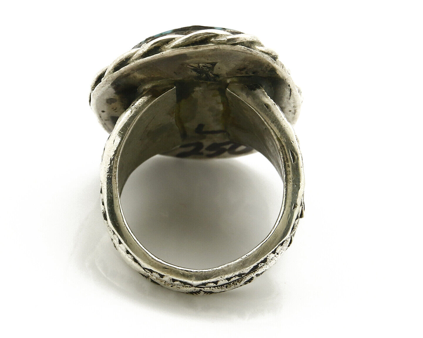 Navajo Ring .925 SOLID Silver Kingman Turquoise Signed Ralph Pemberton C.1975