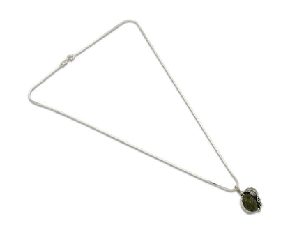 Navajo Necklace 925 Silver Green Turquoise Native American Artist C.80's
