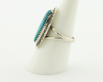 Navajo Ring 925 Silver Natural Turquoise Native Artist Signed USA C.80's