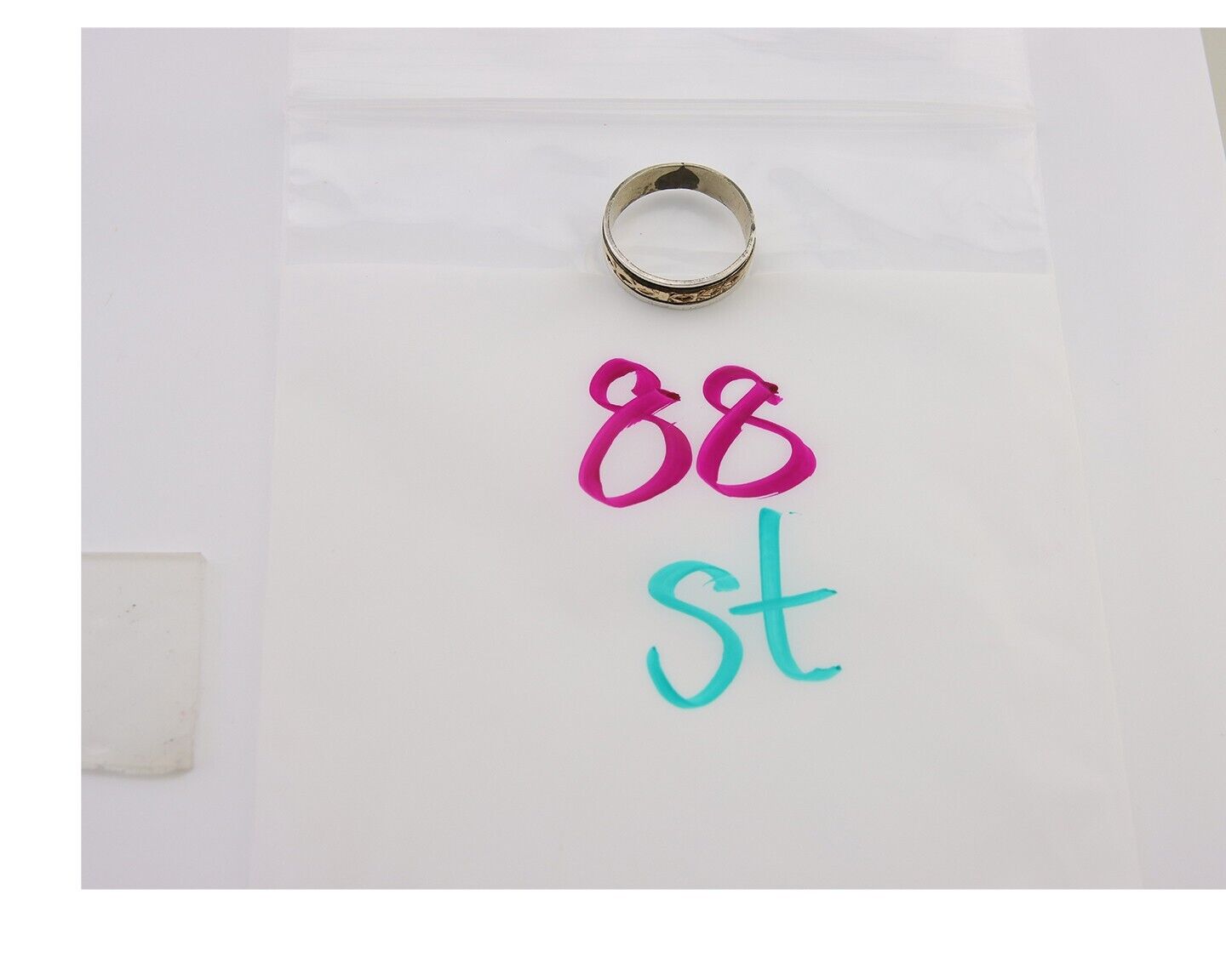 Navajo Handmade Ring 925 Silver & Gold Artist Signed E C.80's