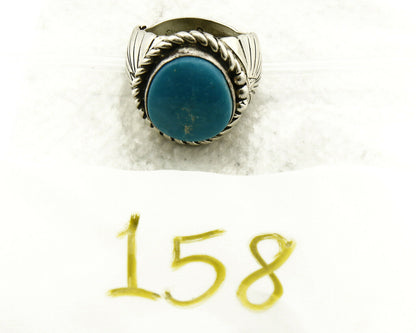 Navajo Ring .925 SOLID Silver Castle Dome Turquoise Signed Doug Zachary C.80's