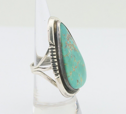 Navajo Ring 925 Silver Blue Gem Turquoise Artist Signed Doug Zachary C.80's