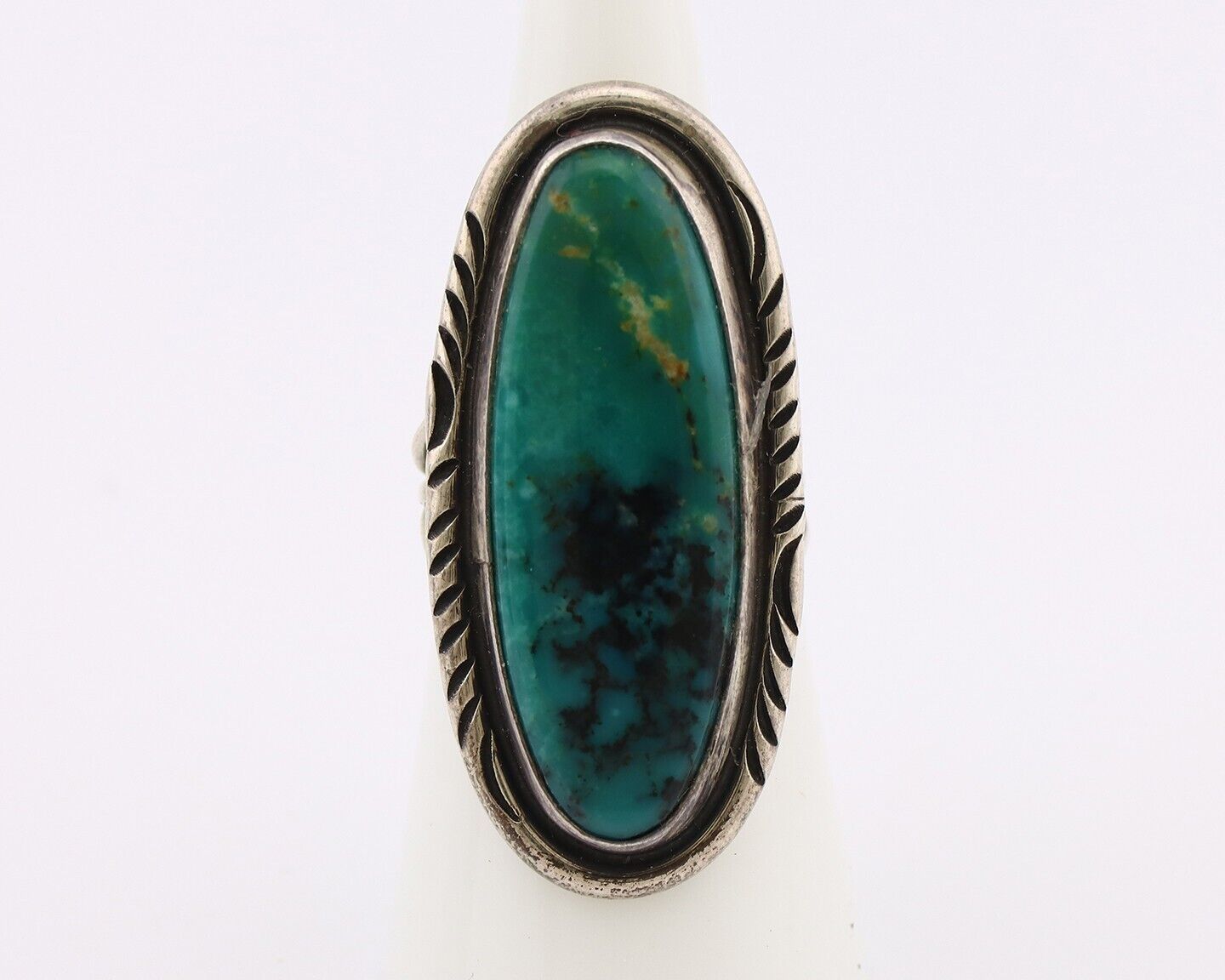 Navajo Ring 925 Silver Natural Blue Turquoise Signed William Denetdale C.80s