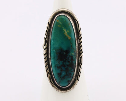 Navajo Ring 925 Silver Natural Blue Turquoise Signed William Denetdale C.80s