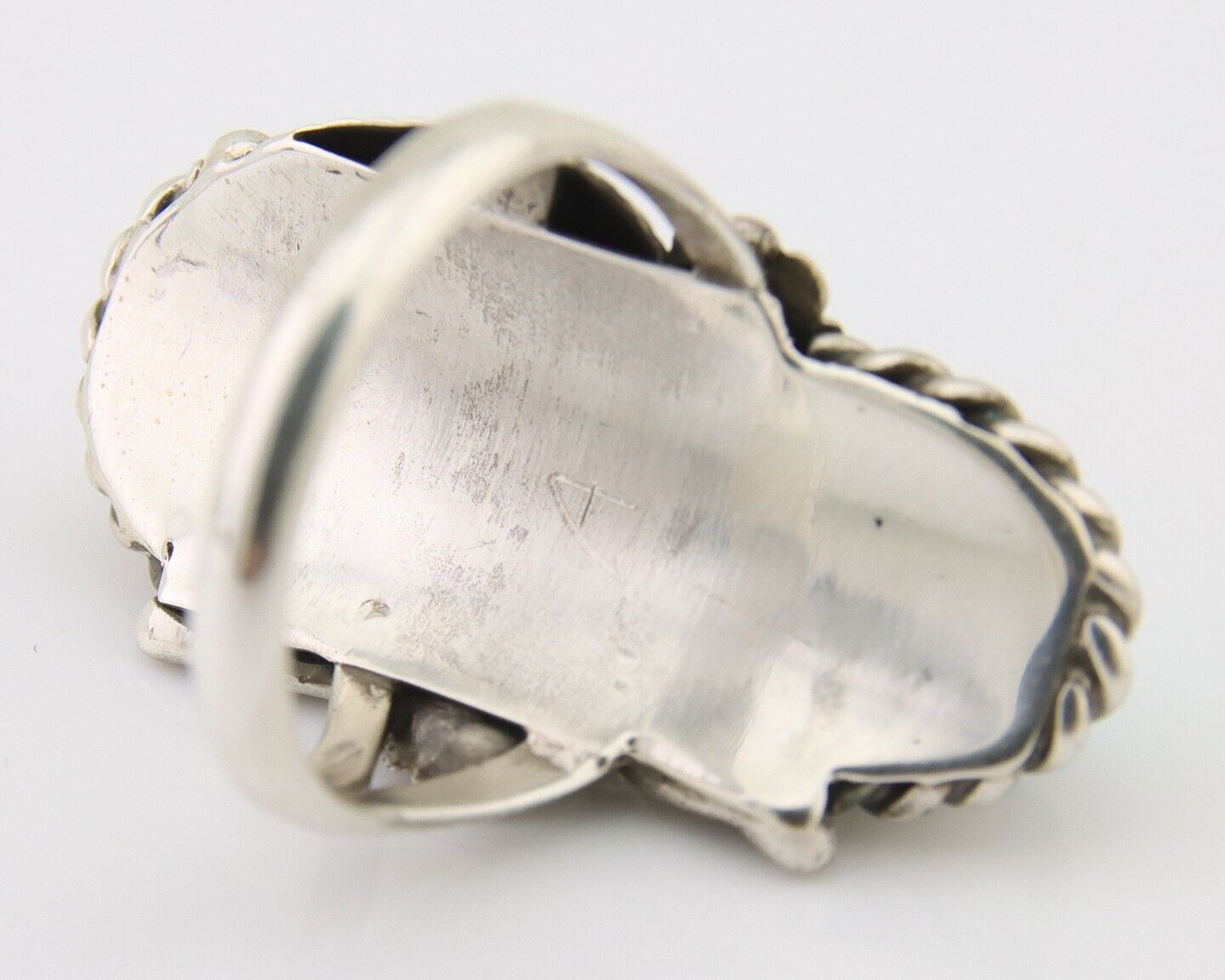Navajo Ring 925 Silver Natural Blue Turquoise Native American Artist C.80's