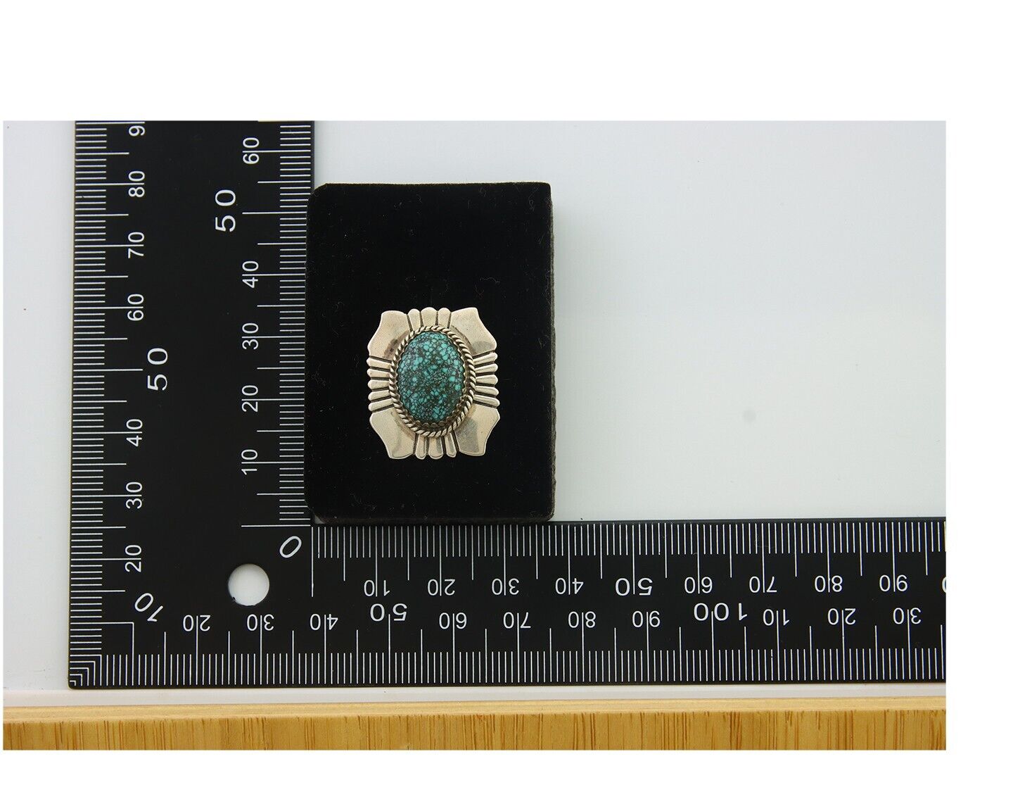 Navajo Earrings 925 Silver Natural Turquoise Artist Signed Running Bear C80s