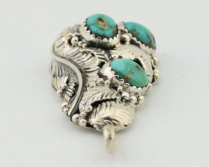 Navajo Pendant 925 Silver Natural Bisbee Turquoise Signed Tom Willeto C.80's