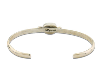 Navajo Bracelet .925 Silver Natural Red Coral Cuff Native American Artist C.80's