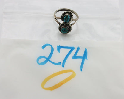 Navajo Ring 925 Silver Natural AAA Blue Spiderweb Turquoise Tom Willeto C.80's