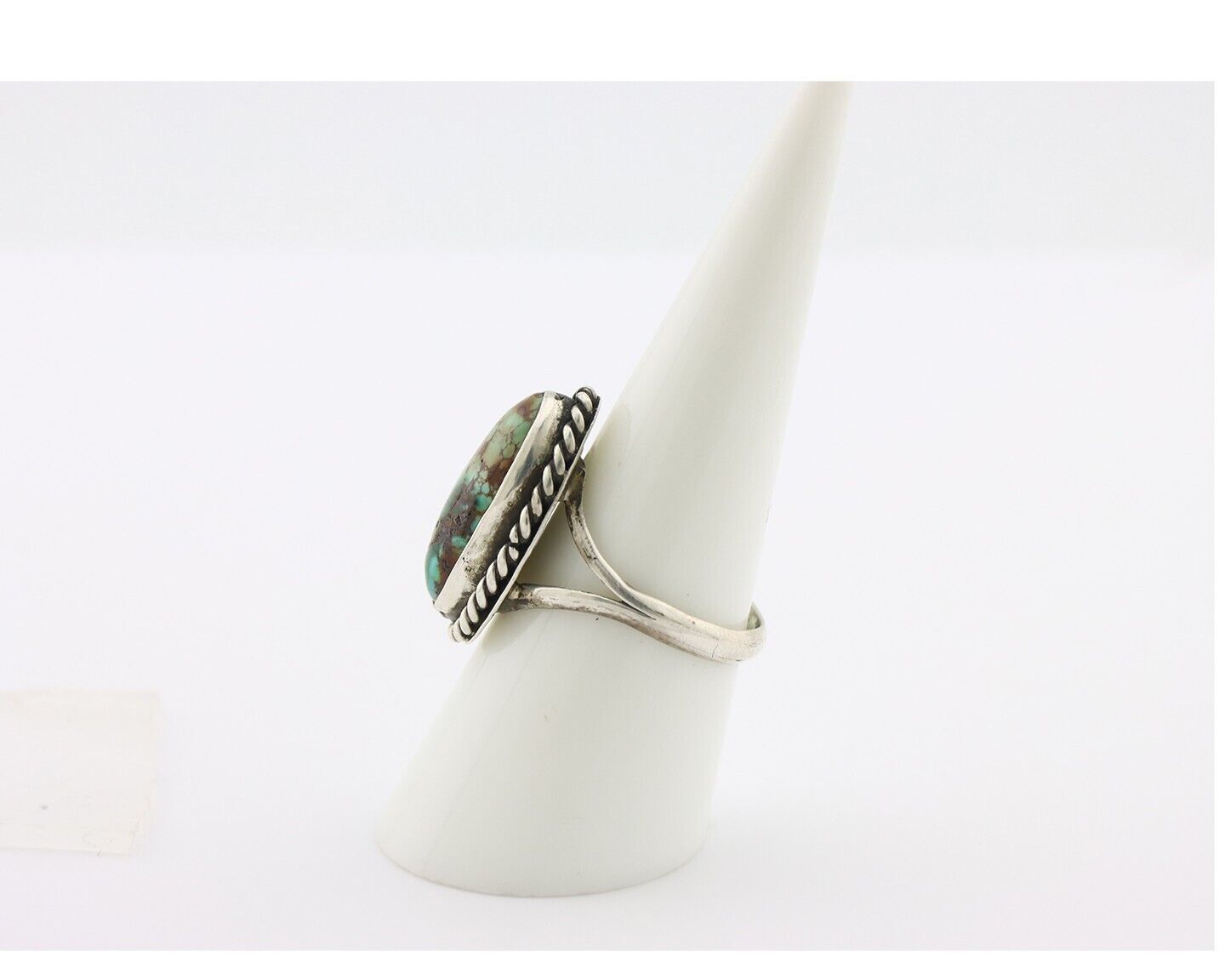 Navajo Ring .925 Silver Natural Kingman Turquoise Native American Artist C.80's
