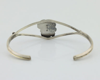 Navajo Bracelet 925 Silver Sleeping Beauty Turquoise Native American Artist C80s
