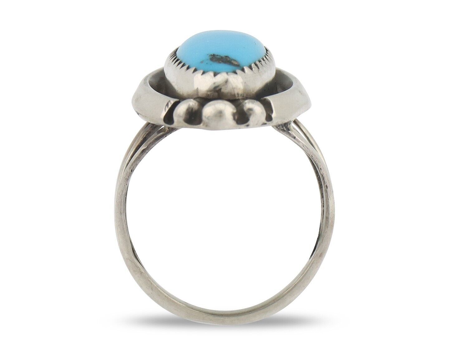 Navajo Ring 925 Silver Sleeping Beauty Turquoise Native American C.80's