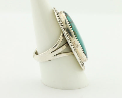 Navajo Ring 925 Silver Natural Blue Turquoise Signed William Denetdale C.80's
