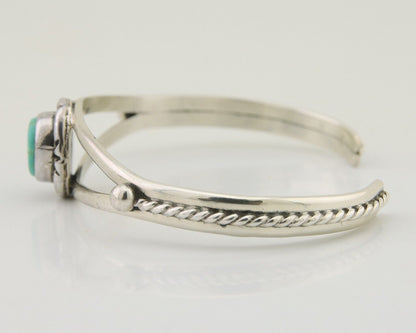 Navajo Bracelet 925 Silver Blue Turquoise Artist Signed Gecko C.80's