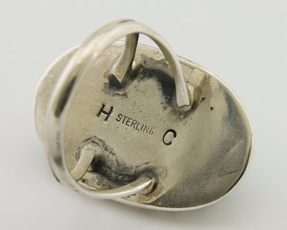 Navajo Ring 925 Silver Turquoise Artist Siged Herbert Cayatineto C.80's