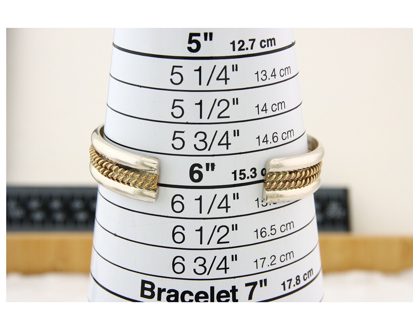 Navajo Bracelet 925 Silver Native American Handmade Yellow Gold Plated Cuff C80s