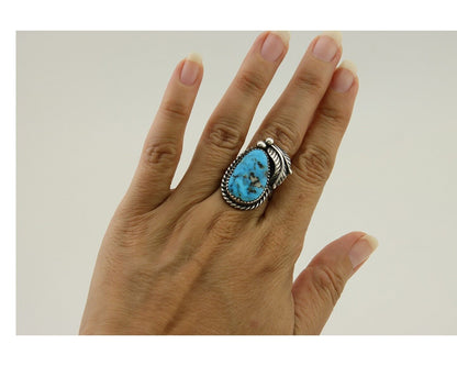 Navajo Ring 925 Silver Turquoise Artist Signed IJC C.80's