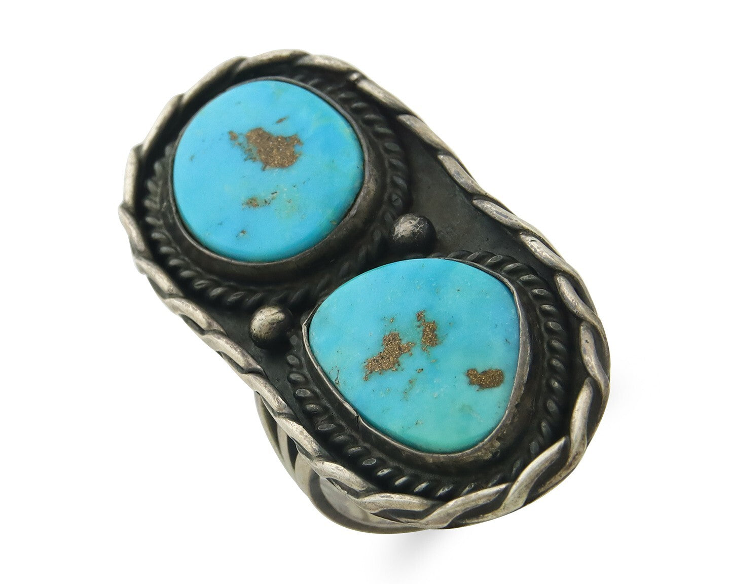 Old Vintage Navajo Ring 925 Sterling Silver Turquoise Handmade Size 9.0