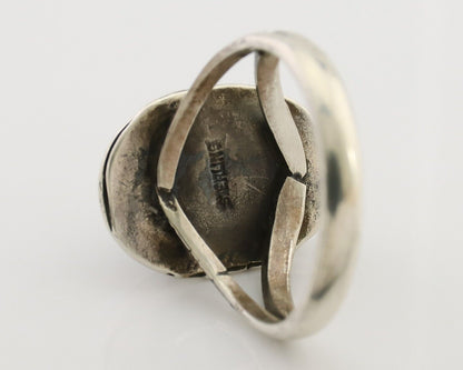 Navajo Ring 925 Silver Kingman Turquoise Native American Artist C.80's
