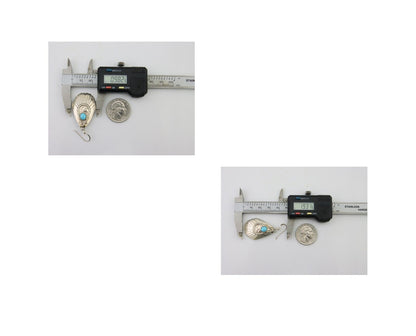 Navajo Earrings 925 Silver Turquoise Artist Signed Dean Brown C.80's